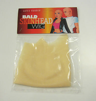 1 New Economy Bald Head Wig Cap Latex Rubber Skinhead  Costume Prank Gag Gift
